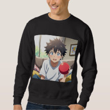 Schattige Anime Jongen met Blauwe Ogen die een Rod