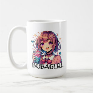 Schattige Anime Meisje Holding Bubble Tea Koffiemok