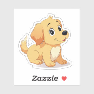 Schattige anime puppy, grote sprankelende ogen, kl sticker