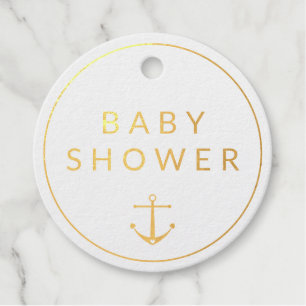 Schattige Anker Blue Waterverf Baby shower Dank u Bedankjes Labels