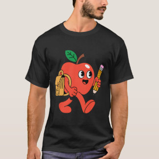 Schattige appel gaat terug naar school t-shirt
