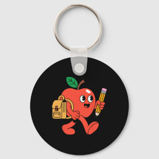 Schattige appel gaat weer naar school sleutelhanger