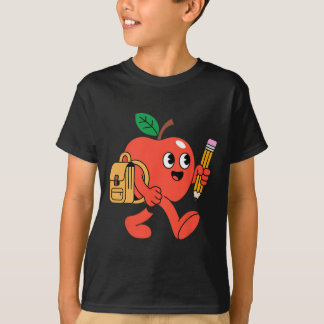 Schattige appel gaat weer naar school t-shirt