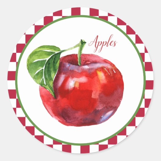 schattige appelfruitliefhebbers ronde sticker (Voorkant)