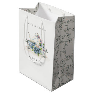Schattige Aqua Blauwe Bloempot Theekopjes Bruidsdo Medium Cadeauzakje