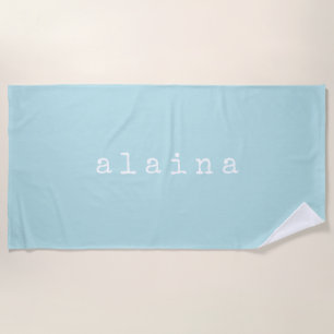 Schattige Aqua Blauwe Monogram Typemachine Letteri Strandlaken