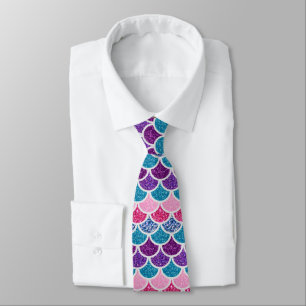 schattige aqua turquoise roze paarse zeemeermin sc stropdas