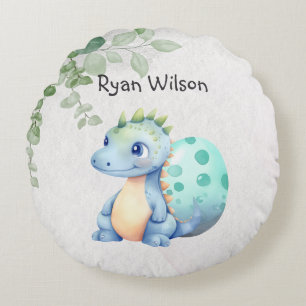 Schattige Aquarel Baby Dinosaurus Rond Kussen