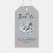 Schattige aquarel beer babyshower bedankt cadeaulabel (Voorkant)