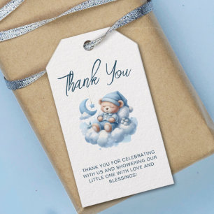 Schattige aquarel beer babyshower bedankt cadeaulabel