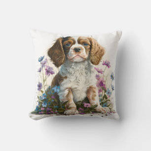 Schattige Aquarel Cavalier Puppy Hond Kussen
