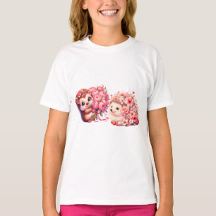 Schattige Aquarel Egels in Verliefde T-Shirt