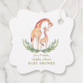Schattige Aquarel Giraffe Meisje Baby Shower Bedankjes Labels (Achterkant)