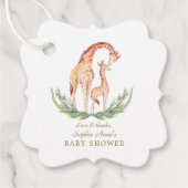 Schattige Aquarel Giraffe Meisje Baby Shower Bedankjes Labels (Voorkant)