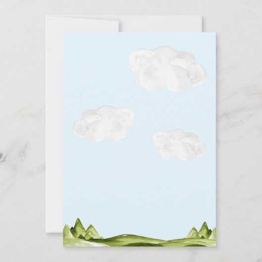 Schattige Aquarel Luchtvaart Lucht Rode Vliegtuig Kaart (Achterkant)