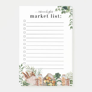 Schattige Aquarel Markt Boodschappenlijst   Monogr Post-it® Notes