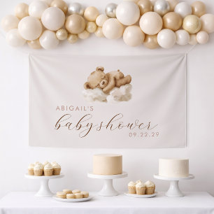 Schattige Aquarel Teddybeer Baby Shower Spandoek