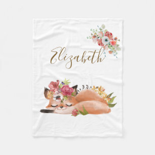Schattige aquarel vos baby  fleece deken