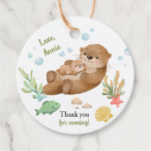 Schattige Aquarel Zeeotter Moeder & Baby