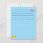 Schattige Aquarium Vis Kind Platte Briefpapier Kaa Bedankkaart (Achterkant)