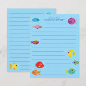 Schattige Aquarium Vis Kind Platte Briefpapier Kaa Bedankkaart (Voorkant / Achterkant)