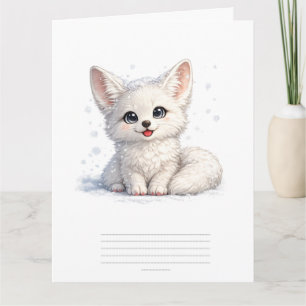Schattige Arctische Vos Knus Positief Vibes Design Kaart