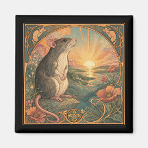 Schattige Art Nouveau-rat