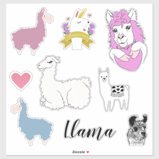 Schattige Assorted Llama Sticker (Vel)