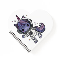 Schattige Astro Unicorn Heart Notitieboek