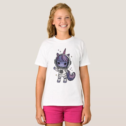 Schattige Astro Unicorn T-shirt (Voorkant volledig)