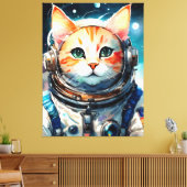 Schattige astronaut kat canvas afdruk (Insitu (Woonkamer))