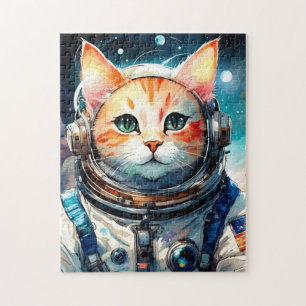 Schattige astronaut kat legpuzzel