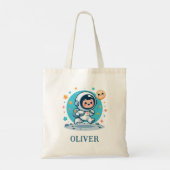 Schattige Astronaut Kind op de Maan Tote Bag (Achterkant)