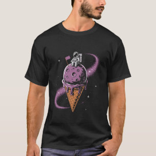 Schattige Astronaut Maanlanding Melkweg Ijs Wafel T-shirt