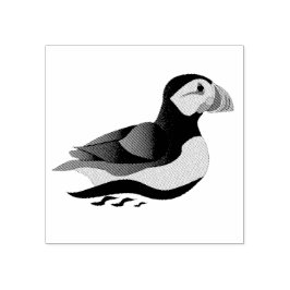 Schattige Atlantische Puffin Swimming Cartoon Rubberstempel