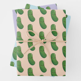 Schattige augurk inpakpapier vel