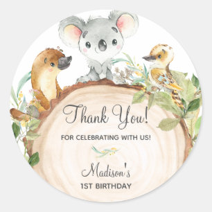 Schattige Australische dieren Koala Hartelijk dank Ronde Sticker