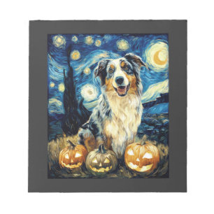 Schattige Australische Herdershond Halloween Jack Notitieblok