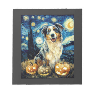 Schattige Australische Herdershond Halloween Jack  Notitieblok