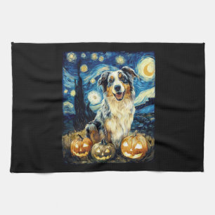 Schattige Australische Herdershond Halloween Jack Theedoek