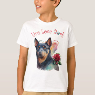 Schattige Australische Kelpie-hond bloem T-shirt