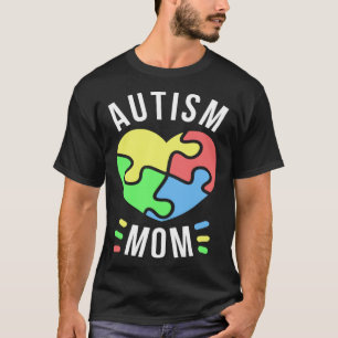 Schattige autisme moeder haard puzzelstuk voor het t-shirt