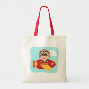 Schattige Aviator Jongen Vliegtuig Avontuur Voor K Tote Bag