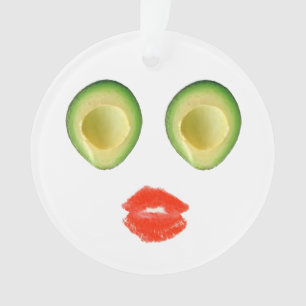 Schattige avocado gezicht rood groen 4Amelie Ornament
