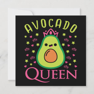 Schattige Avocado Koningin met Hart Keto Meisje Ko Kaart