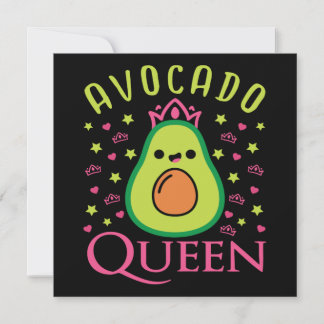 Schattige Avocado Koningin met Hart Keto Meisje Ko Kaart