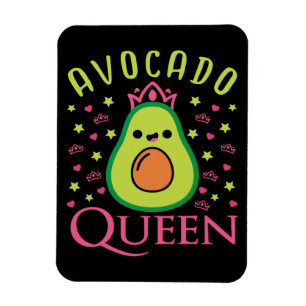 Schattige Avocado Koningin met Hart Keto Meisje Ko Magneet