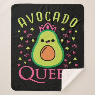 Schattige Avocado Koningin met Hart Keto Meisje Ko Sherpa Deken