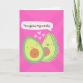 Schattige Avocados-Jubileum Kaart (Voorkant)