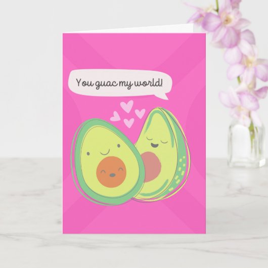 Schattige Avocados-Jubileum Kaart (Orchidee)